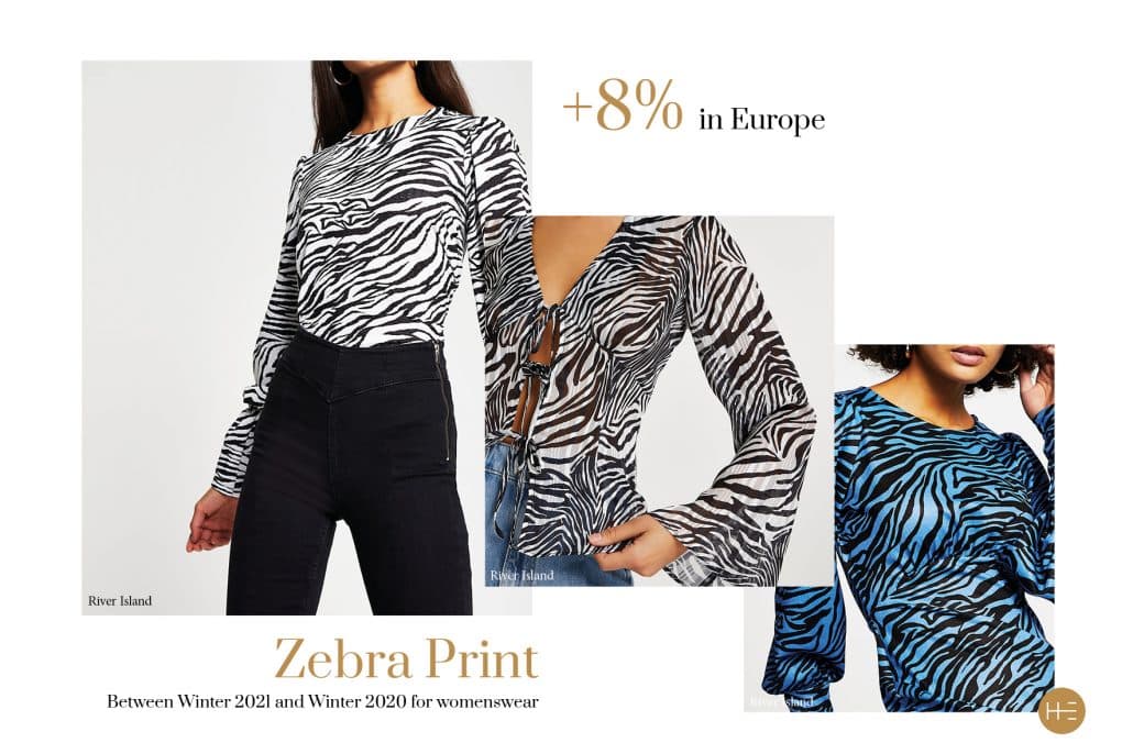 Heuritech forecasts the zebra print trend for Winter 2021 in Europe